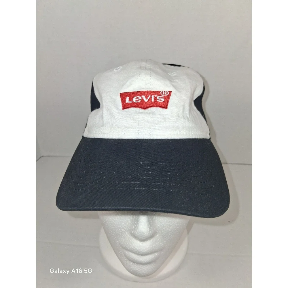 Levi's Youth Baseball Cap Hat Two Tone Black White‎ Red Logo Adjustable Kids